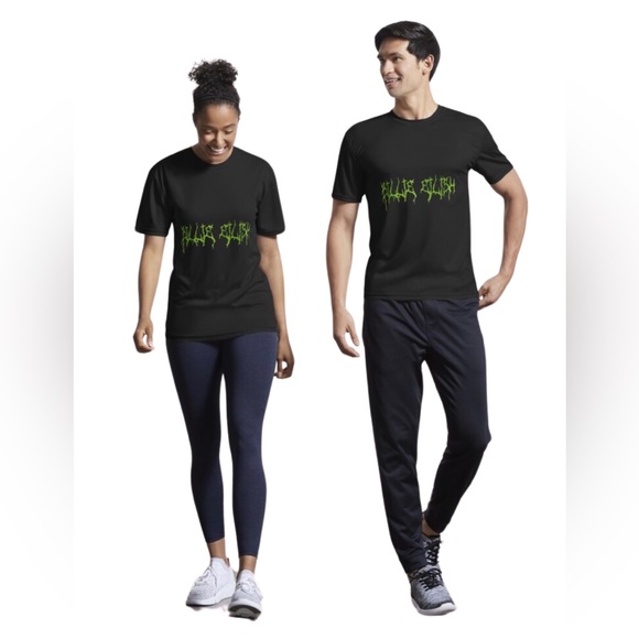 Bershka Shirts Billie Eilish Bershka Black With Green Rhinestones